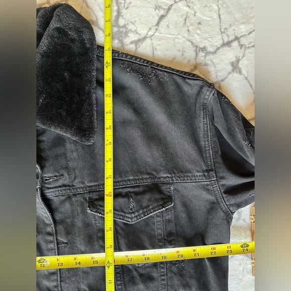 The Kooples Denim Jacket with Removable  Faux-Fur Collar, M, Urban, Party, Retro - Picture 14 of 16